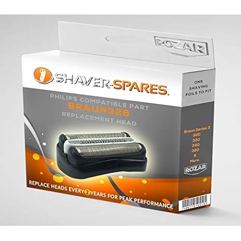 ROZAR Brand Electric Shaver Replacement Foil and Cutter Cartridge to Fit Braun Series 3 32B Cassette Head Cover