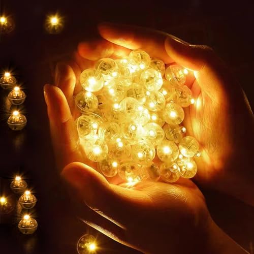 BTONGE 100 Stück LED-Ballons Lichter, Mini Led Licht, Runde LED Ballonlichter, Warmweiß Hochzeit...