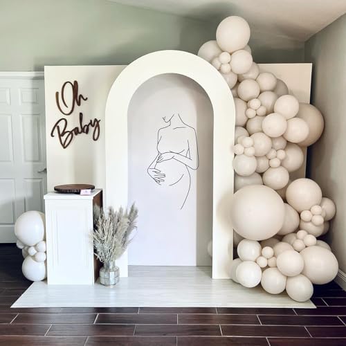 Image of White Sand Latex Party Balloons 12 Inch Beige Cream Balloons Gender Reveal