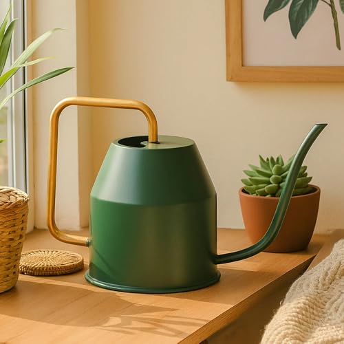 UGAOO Metal Watering Can (Green, 900 ml) with Long Spout for Indo...