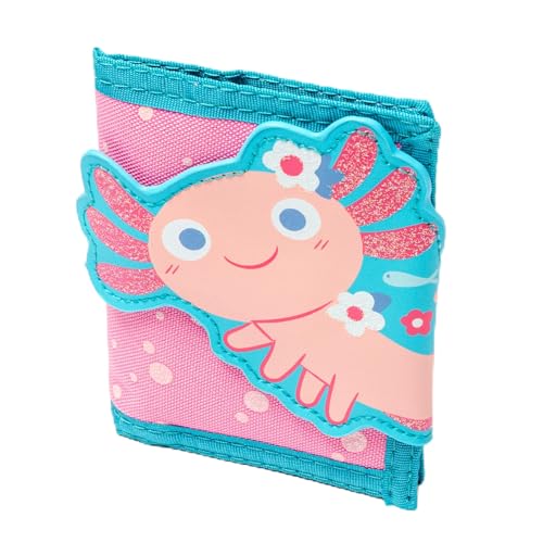 Image of Stephen Joseph, Kids Wallet, Tri-Fold Bi-Fold Wallet for Boys & Girls with Zipper Coin Pocket, Durable Polyester Small Wallet for Kids, Cute Designs for School & Travel, Axolotl