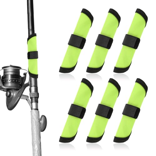 Gosknor 6pcs Lure Wrap 5.9 Inch Fishing Lure Covers Bait Gloves Fish Hook Storage Protectors Pole Sleeve Guard to Keep Fishermen Fishing Safe for Fishing Rod (Green)