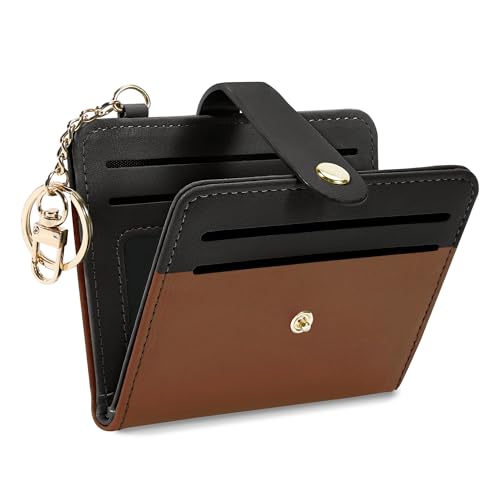 Image of Airkit Small Wallet Women RFID, PU Leather Card Holder with Keychain | Slim Compact Zipper Coin Purse for Ladies, Travel Holiday Gifts for Mom, Cute Mini Bifold Wallets
