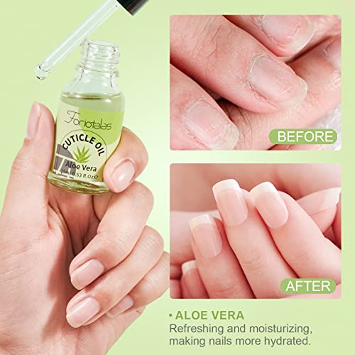 Foriotalas Cuticle Oil For Nails, Jojoba Nail Cuticle Oil For Manicure Contain Vitamin B&E, Solar Hydrating Oil Strengthens Nail Conditioner,Natural Cuticle Oil Prevents Hangnails & Chapped-Aloe Vera #TOP2