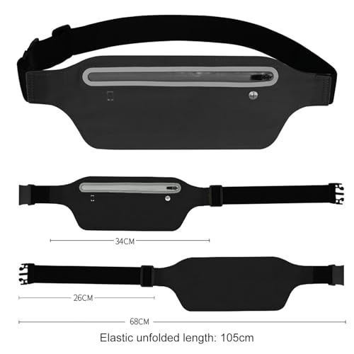 peiqiup Laufgürtel für Handy, Wasserdicht Lauftasche für Damen und Herren, Für Sport Running Joggen Fitnesss Radfahren, Schwarz