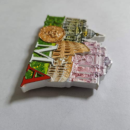 Imán decorativo 3D mapa Roma Italia 6x7.5 cm miniatura 4