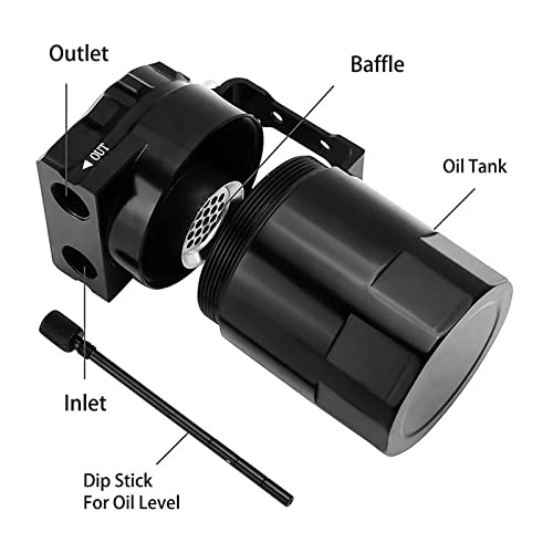 Bomling MY-OCC-1052-BK 350Ml Universal Oil Catch Can 0046 Aluminum Polish Baffled Reservoir Car Oil Catch Can Kit thumb #2