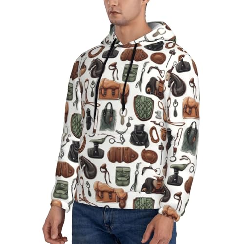 Hoodies For Men - Horse Riding Equipment Print Long Sleeve Casual Men'S Hoodies & Sweatshirts Pullover With Pocket3