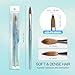 pana USA Acrylic Nail Brush100% Pure Kolinsky Hair New Teal Wood Handle with Silver Ferrule Oval Crimped Shaped Style (Size # 10)