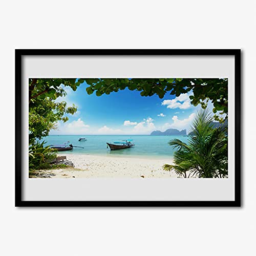 Image cadre en MDF contre les murs vides affiche marine 70x50cm