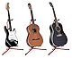 Classic Cantabile Gitarrenständer - Universal Gitarrenständer für Konzertgitarre, Westerngitarre, E-Gitarre, E-Bass - Gepolsterte Auflage - Klappbarer Gitarrenständer - Rot