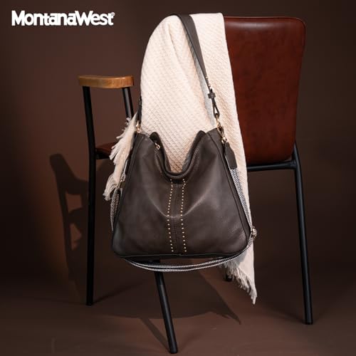 Image of Montana West Hobo Bags for Women Top Handle Satchel Shoulder Purse Bucket Handbag
