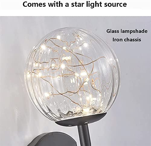 Aplique de pared de globo LED de 7W moderno con tres intensidades de luz para dormitorio 6