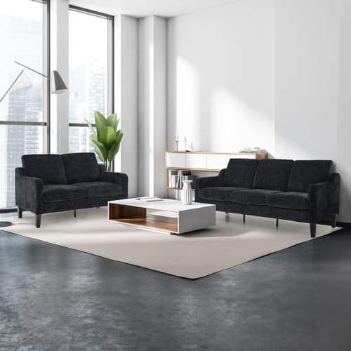 VINGLI Loveseat Sofa Set for Living Room, Mid-Century Modern Couch