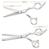 Mesybveo 2 Stücke Haarschere, Ultrascharfe und präzise geschnittene Stylingschere, Friseurschere aus edelstahl zum Ausdünnen und Formen, Geeignet für Zuhause, Friseursalon, Friseur