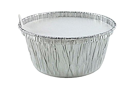 Handi-Foil of America 4 oz. Aluminum Foil Muffin/Utility Cupcake Ramekin Cup w/Board Lid 125 Sets (Pack of 125)
