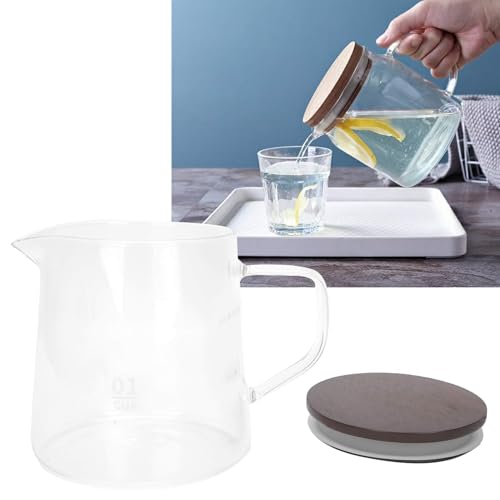 Jarra de vidrio para café y té con tapa cafetera de borosilicato 300ml 6