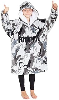 Fortnite Hoodie for Boys, Oversized Hoodie Sweatshirt Blanket, Super Soft Fleece Dressing Gown, Warm Comfortable Hooded Robe, Gifts for Gamers Boys Girls Teens 7-14 Years