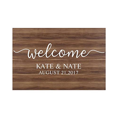 Panneau de bienvenue de mariage en bois rustique chic 30x45cm