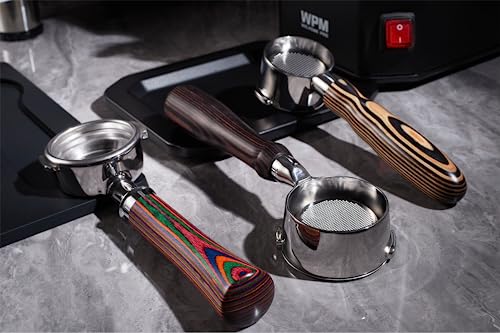 Image of IKAPE 51MM Espresso Bottomless Portafilter, 2 Ears Coffee Bottomless Portafilter with Filter Basket Made in Natural Wood, Compatible with Delonghi ECP3420, EC155, BCO430, EC260 Coffee Machine