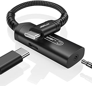 USB C Headphone Adapter and Charger, JSAUX 2-in-1 Type USB C to 3.5mm audio Adapter with PD 30W Fast Charging for Samsung S21/S20/S20+/Note 20/Note10,Huawei P40/P30/P20/Mate30,iPad Pro,Pixel-Black