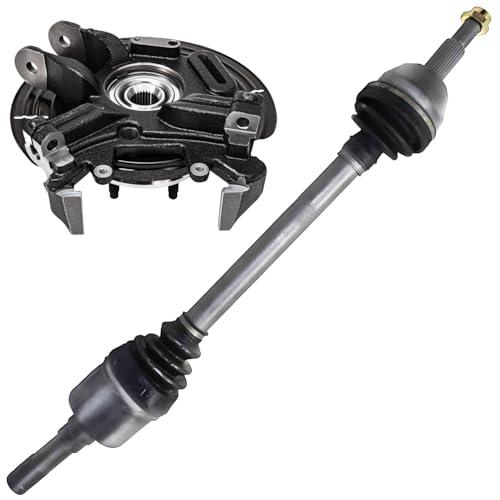 Image of Detroit Axle - Rear Right Steering Knuckle CV Axle for 02-05 Ford Explorer | Mercury Mountaineer, Passenger Side Steering Knuckle & Wheel Bearing Hub CV Axle 2002 2003 2004 2005 Replacement