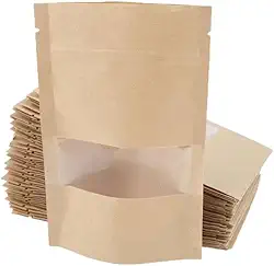 Embalagem Saco Zip Lock Kraft C Visor Stand Up 12x20x4cm 50 Unidades