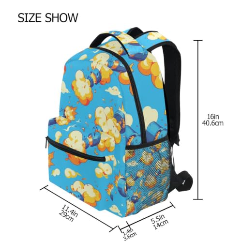 Sac à dos scolaire dessin animé élégant avec imprimé graphique - 4