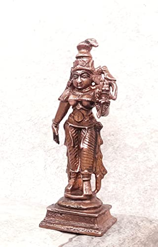Image of Copper Idols of god Andal, 9.4 cm,155 g, Patina Antique Finish, Pack of 1 Piece