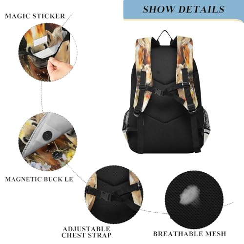 ALAZA Horse Flower Horses Laptop Backpack Purse for Women BookBags 17 inch School Bags Men Boys Girls Travel Casual Daypack3