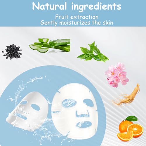 12PCS Sheet Face Mask,Face Masks Skincare Sheet,Sheet Masks Multipack,Skincare Face Masks,Pure Natural Plant Extracts, Moisturizing, Nourishing,Deep Cleansing Pores,for All Skin Types - Image 4