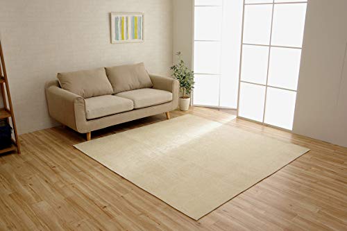 イケヒコ ラグ カーペット 洗える 撥水 無地 シンプル 滑りにくい モデルノ アイボリー 約130×185cm #4599519