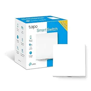 Tapo Tp-Link Tapo S210 Smart Light Switch 1 Gang 1 Way, Remote And Voice Control,Away Mode,No Neutral Required,Battery Included,Work With Alexa & Google Home, Tapo Hub Required Sold Separately