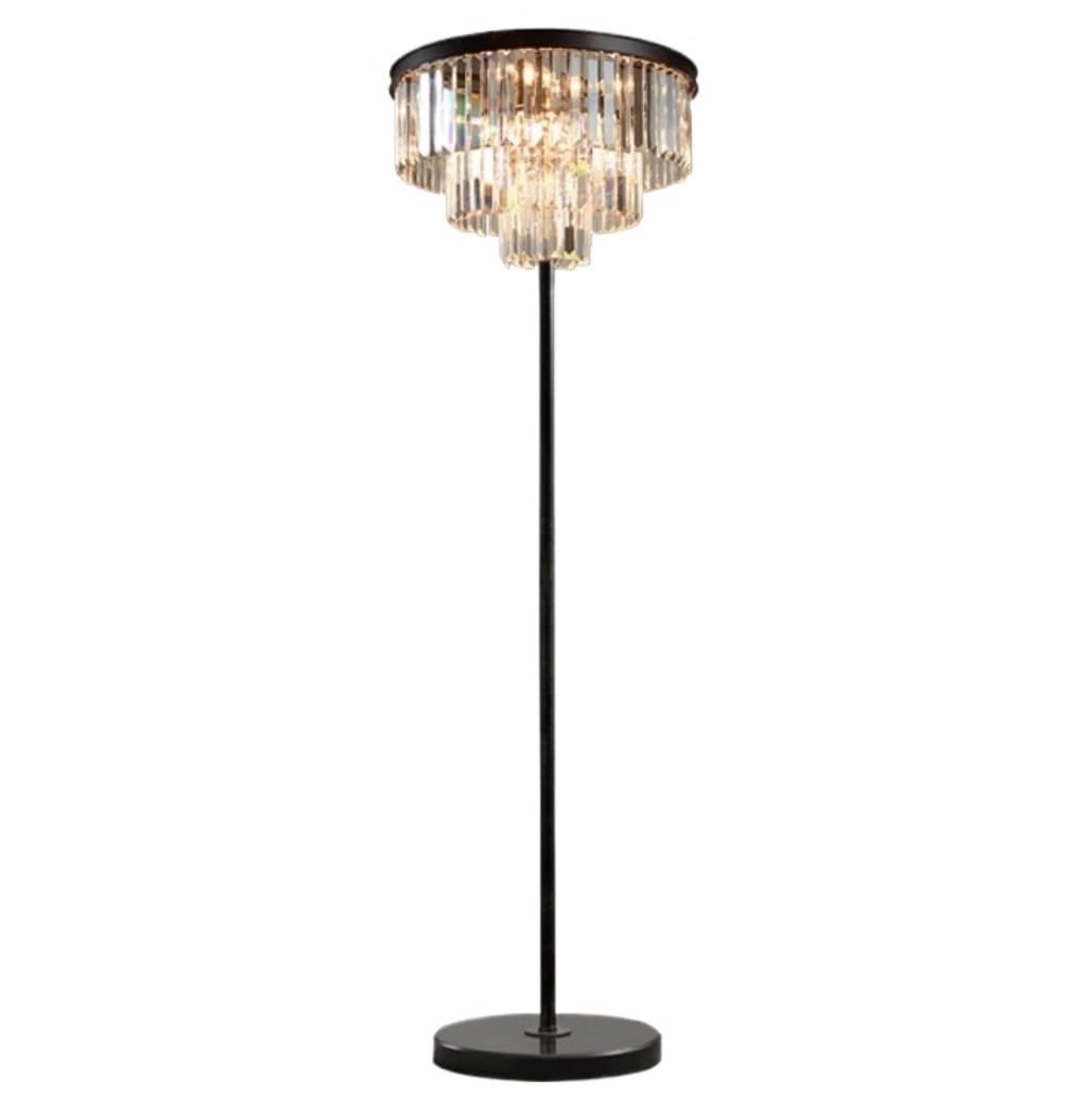 CVdrtyED Standing Lamp Metal Floor Lamp with Crystal Lampshade Modern Standing Lamps with Marble Base Light Bedroom Living Room(B)