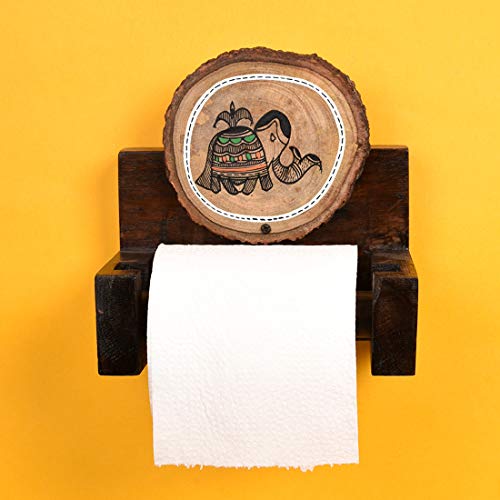 Image of Aakriti Art Creations Folk Charm Handcrafted Madhubani Toilet Roll for Home and Kitchen | Home Decor Gift | Handcrafted Home Decor | Housewarming Gift | Handcrafted Home Decor Gift