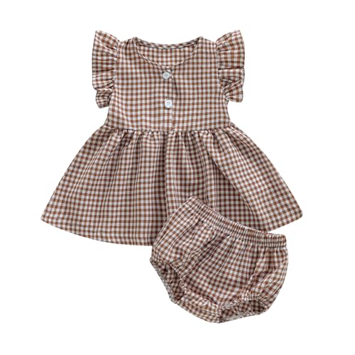 Image of MERSARIPHY Toddler Baby Girl Dress Cotton Linen Baby Dress Sleeveless Sundress Girls Summer Clothes