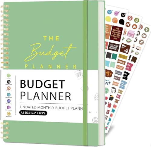 Budget Planner - Monthly Budget Book 2025 with Expense & Bill Tracker - Undated 12 Month Financial Planner/Account Book calendar organizer to Take Control of Your Money