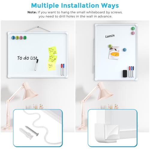 maxgear double-sided dry erase board for wall 1634x1234 hanging whiteboard small dry erase white board with 3 markersamp4 magnets portable whiteboard for students - planning drawing memo to do list