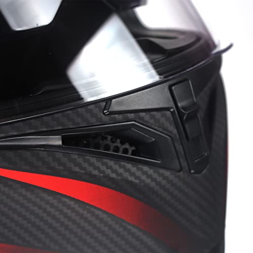 Kypara Full Face Motorcycle Helmet With Internal Tinted Visor & Dot Approved For Moped Atv Cruiser Scooter (Matt Red, Medium) #TOP6