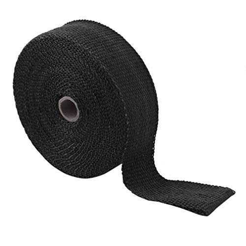 Ants Part 20Pcs Ties + 2 Roll X 50Ft Black Motorcycle Exhaust Heat Wrap Roll Fiberglass Heat Shield Tape (2 Roll + 20 Ties Kit) #TOP3