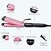 TOP4EVER 3 Barrel Curling Iron, 1 inch Crimper Hair Tool,Crimping Waver for Women Beach Waves with Two Temperature Settings, Pink