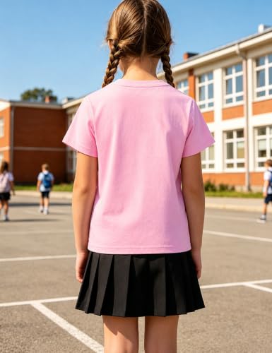 Image of Girls' School Days Short Sleeve Shirts Graphic T-Shirts Size 5-8