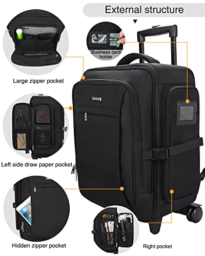 Relavel Rolling Makeup Case, Makeup Backpack Professional Makeup Artist Train Case Trolley Travel Cosmetic Brush Holder Organizer, Extra Large Capacity, With Waterproof Lining And Adjustable Dividers #TOP4