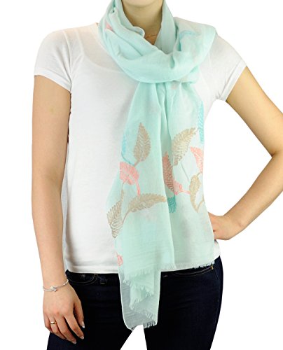 NYFASHION101 Women's Floral Embroidered Spring Scarf Shawl Wrap2