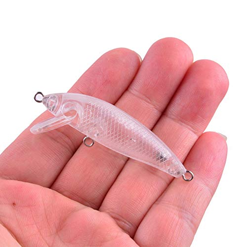 Aneew Lot 20X Topwater Minnow Diy Unpainted Blanks Crankbaits Bass Fishing Lures Making Kit Trout Swimming Wobble Jerkbaits Pike Perch Salmon Walleye 5.5Cm/3.5G Freshwater Saltwater #TOP1