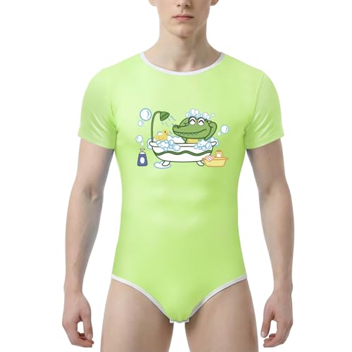 CutiePlusU Heren katoenen knoop in het kruis bodysuits volwassenen rompertje onesie voor mannen print, robot thuis, S CutiePlusU Heren katoenen knoop in het kruis bodysuits volwassenen rompertje onesie voor mannen print, robot thuis, S