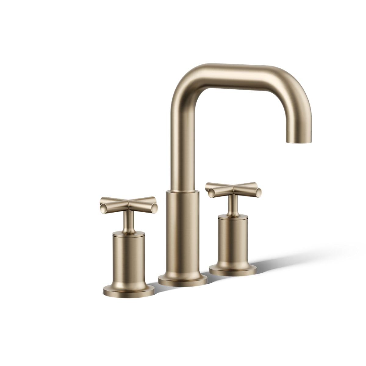 KOHLER Purist - Miscelatore per vasca da bagno ad alto flusso con maniglie a croce, valvola non inclusa, K-T14428-3-BV