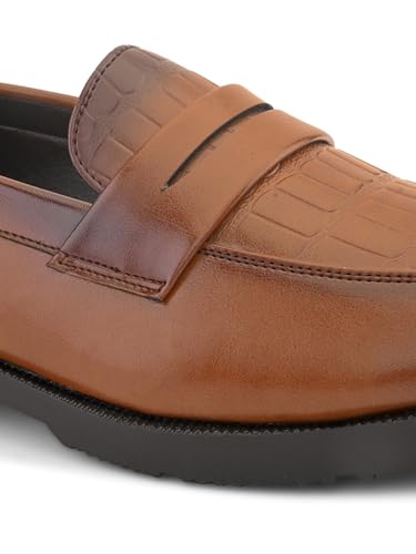 Image of STANPHORD Men Formal Loafer Shoes | PU Leatherette Slip-On Moccasins | Cushioned Anti-Slip | Office Business Casual (TPSL 25010)