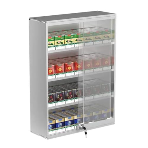 Estante para cigarrillos de pared pack de 5 vitrinas con puerta corredera y cerradura
