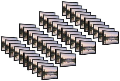 Image of 4x6 Inch Wooden Photo Frame | Fits 4x6 Photos | 0.5 mm Unbreakable Acrylic Front | Wall & Tabletop Display | Lightweight Gallery Style Frame for Home & Office (40, Classic Black)